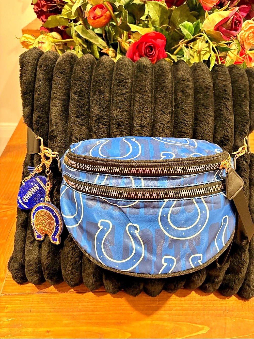 Indianapolis colts Blue Pattern Crossbody Bag